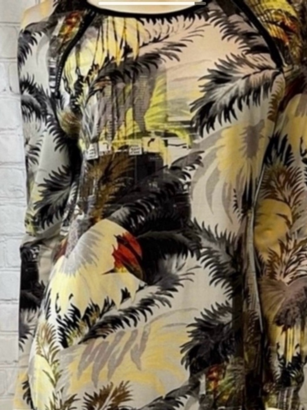 ❤️ TOP SHOP Tropical Print Long Sleeve DRESS